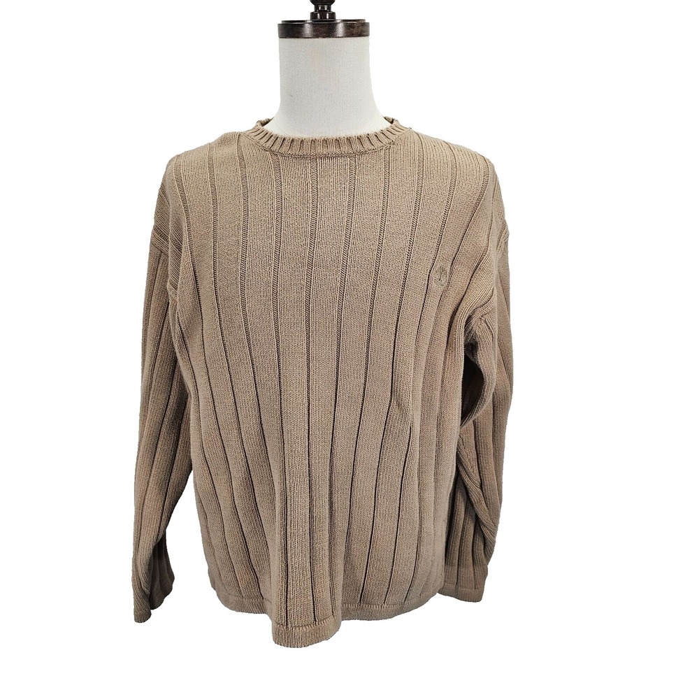 Timberland Fisherman's Sweater Men's‎ XL Tan Jumper Heavy Pullover Crew Neck Rib